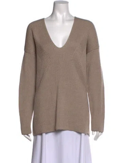Pre-owned Gauge81 Virgin Wool V-neck Sweater In Neutral