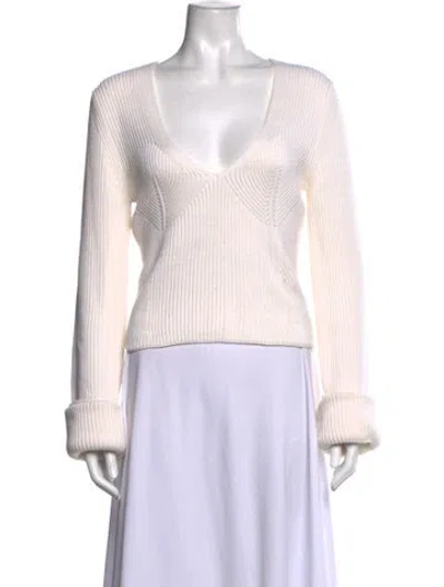 Pre-owned Gauge81 Virgin Wool V-neck Sweater In Neutral