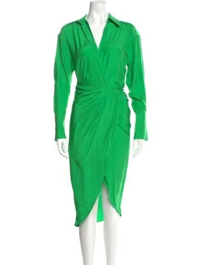 Pre-owned Gauge81 V-neck Long Dress In Green