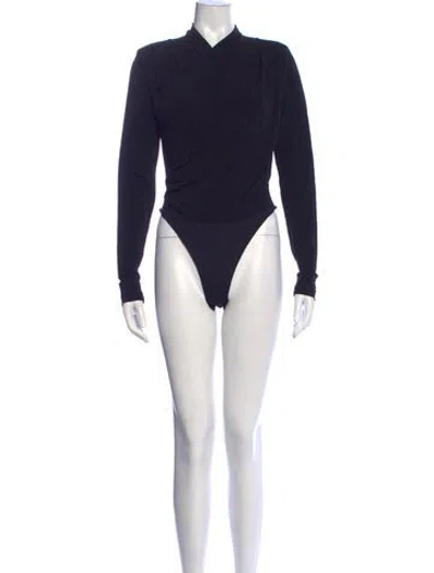 Pre-owned Gauge81 V-neck Long Sleeve Bodysuit In Blue