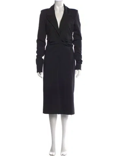 Pre-owned Gauge81 V-neck Midi Length Dress In Black