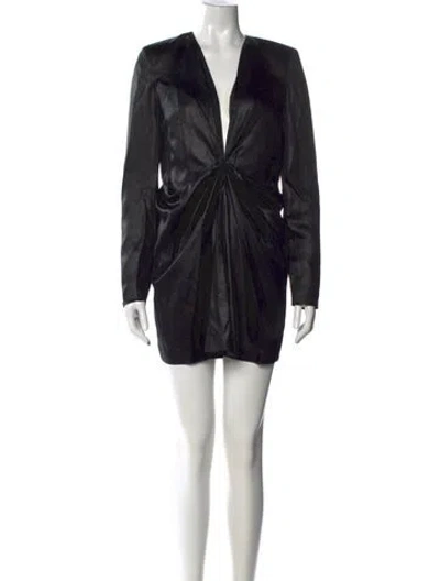 Pre-owned Gauge81 V-neck Mini Dress In Black