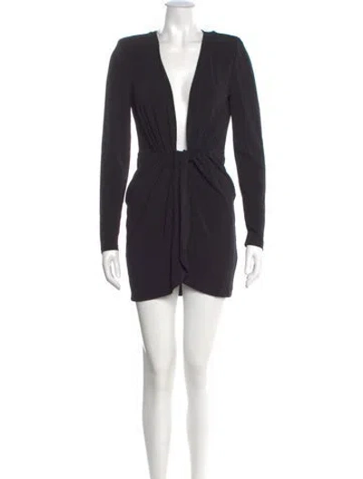 Pre-owned Gauge81 V-neck Mini Dress In Black