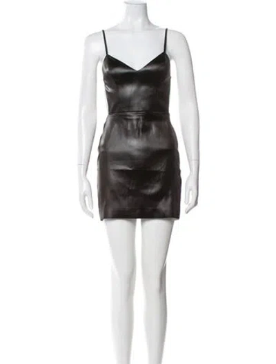Pre-owned Gauge81 V-neck Mini Dress In Black