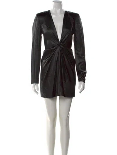 Pre-owned Gauge81 V-neck Mini Dress In Black
