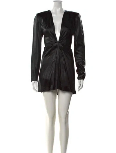 Pre-owned Gauge81 V-neck Mini Dress In Black
