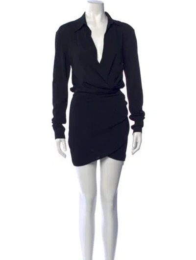 Pre-owned Gauge81 V-neck Mini Dress In Blue