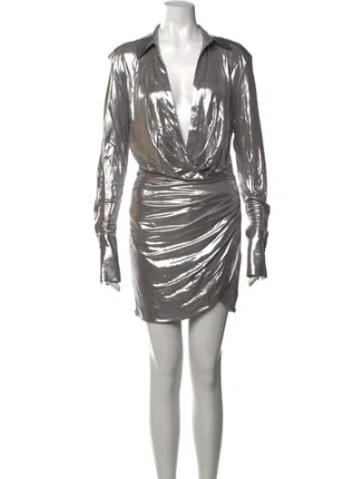 Pre-owned Gauge81 V-neck Mini Dress In Metallic