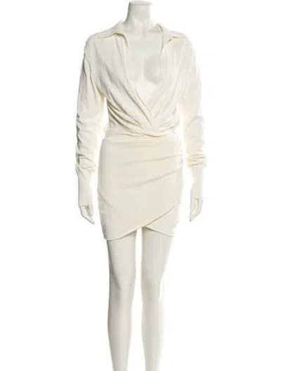 Pre-owned Gauge81 V-neck Mini Dress In Neutral