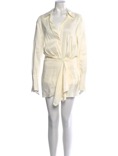 Pre-owned Gauge81 V-neck Mini Dress In Neutrals