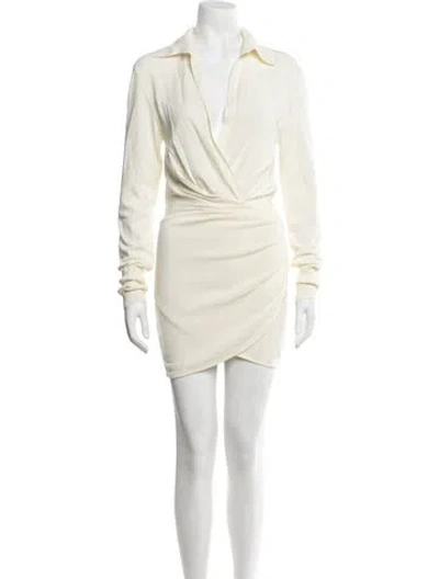 Pre-owned Gauge81 V-neck Mini Dress In Neutrals
