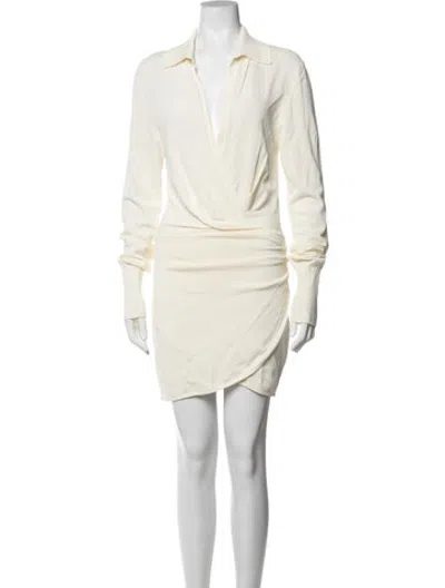 Pre-owned Gauge81 V-neck Mini Dress In Neutrals