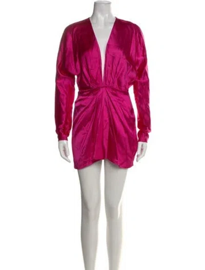 Pre-owned Gauge81 V-neck Mini Dress In Pink