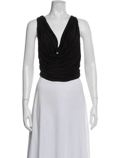 Pre-owned Gauge81 V-neck Sleeveless Crop Top In Black