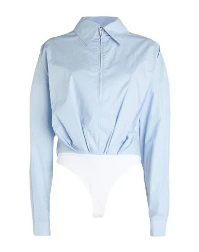 Gauge81 Woman Bodysuit Sky Blue Size 10 Cotton