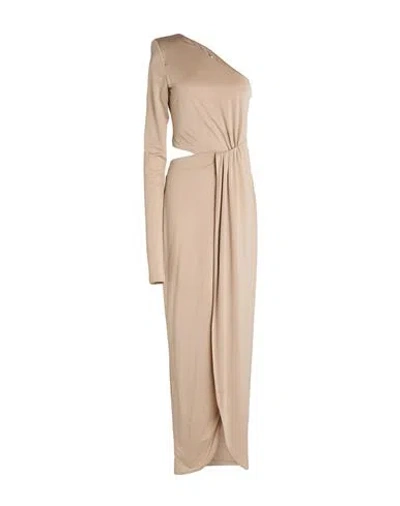 Gauge81 Woman Maxi Dress Beige Size S Cupro, Elastane In Sand