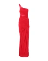 Gauge81 Moni Sheer One-shoulder Ruched Maxi Dress In Red