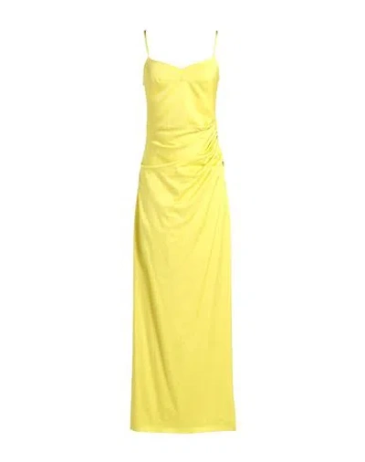 Gauge81 Woman Maxi Dress Yellow Size 8 Viscose, Virgin Wool, Elastane
