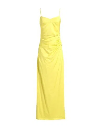 Gauge81 Woman Maxi Dress Yellow Size 6 Viscose, Virgin Wool, Elastane