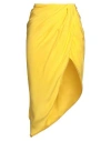 Gauge81 Lica Yellow Draped Silk Midi Dress In Yellow