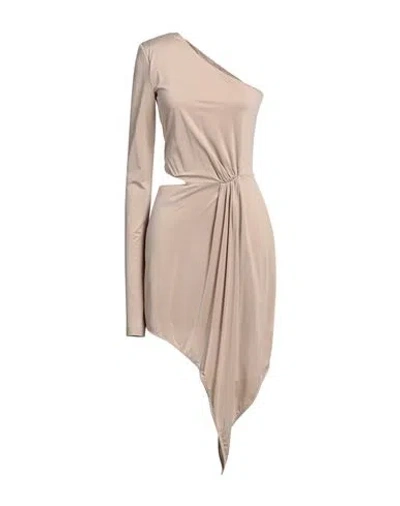 Gauge81 Woman Mini Dress Beige Size S Cupro, Elastane