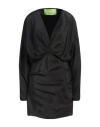 Gauge81 Naha Draped Mini Shirt Dress In Black