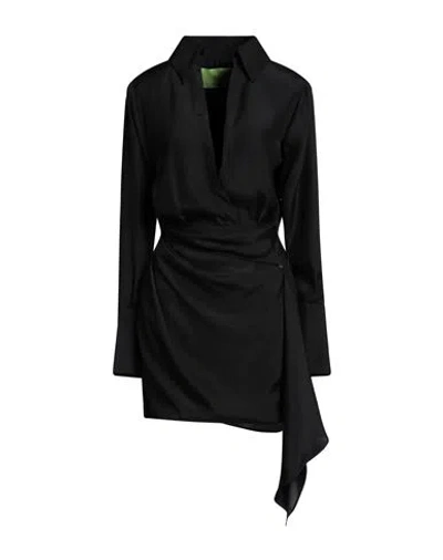 Gauge81 Woman Mini Dress Black Size 10 Silk