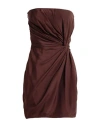Gauge81 Woman Mini Dress Cocoa Size 6 Silk In Brown