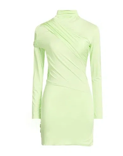 Gauge81 Woman Mini Dress Light Green Size 10 Cupro, Elastane