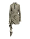 Gauge81 Woman Mini Dress Military Green Size 10 Silk In Verde