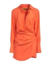Gauge81 Woman Mini Dress Orange Size M Silk In Orange