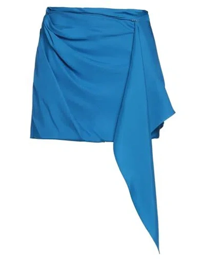 Gauge81 Woman Mini Skirt Azure Size S Silk In Blue