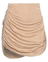 Gauge81 Ruched-front Mini Skirt In Beige