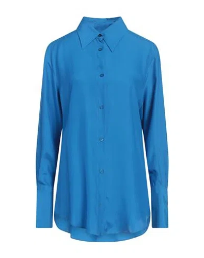 Gauge81 Woman Shirt Azure Size M Silk In Blue