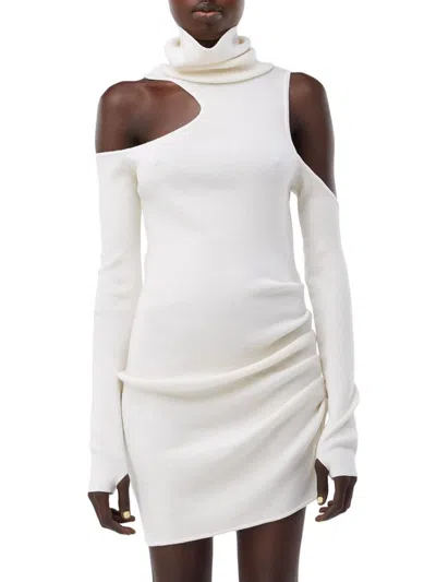 Gauge81 Women's Cut-out Merino Wool Minidress In White
