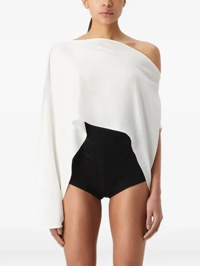 Gauge81 Yura Asymmetric Silk Top In White