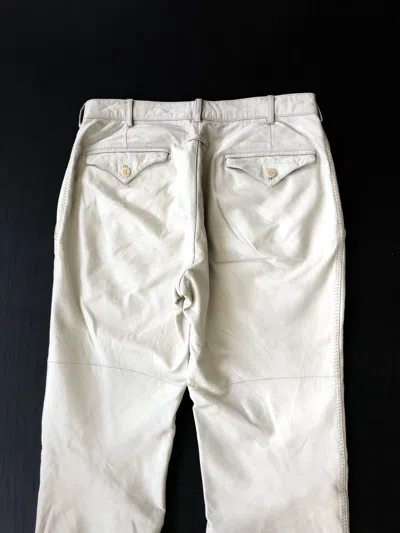 Pre-owned Gaultier Homme Objet X Genuine Leather Superjean Paul Gaultier Homme Leather Pants In Off White