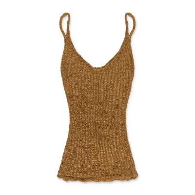 Gauntlett Cheng Brown Ribbon Tank Top In Multi