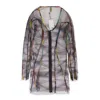 Gauntlett Cheng Grey Poppy You Win You Lose Mesh Dress In Gray