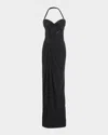 Gaurav Gupta Athena Embroidered Draped Halter Gown