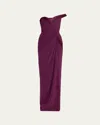 Gaurav Gupta The Athena Sculpted Silk Crepe Gown In Aubergine