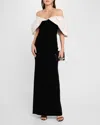 GAURAV GUPTA CLOUD DRAPE OFF-THE-SHOULDER VELVET GOWN