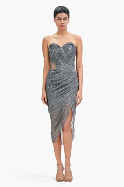 Gaurav Gupta Corseted Sculpted Dress In Gray