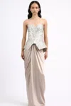 Gaurav Gupta Glass Mirror Corset With Skirt In Beige