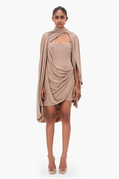 Gaurav Gupta Infinite Drape Dress In Brown