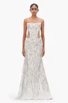 Gaurav Gupta Beaded The Linear Glistening Gown In Ivory