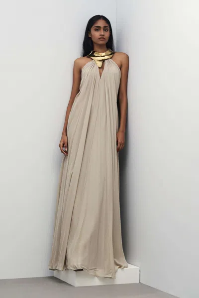 Gaurav Gupta Mirage Metal Cast Gown In Neutral