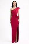 Gaurav Gupta The Molded Wave One-shoulder Crepe Gown In Pink