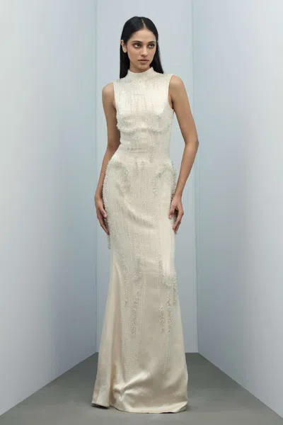 Gaurav Gupta Moonstone Gown In White