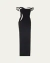 Gaurav Gupta Orbital Interplay Off-shoulder Column Gown In Multi